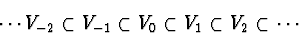 \begin{displaymath}\cdots V_{-2} \subset V_{-1} \subset V_{0} \subset V_{1} \subset V_{2} \subset \cdots \end{displaymath}